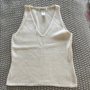 Cream Knit Sleeveless Top